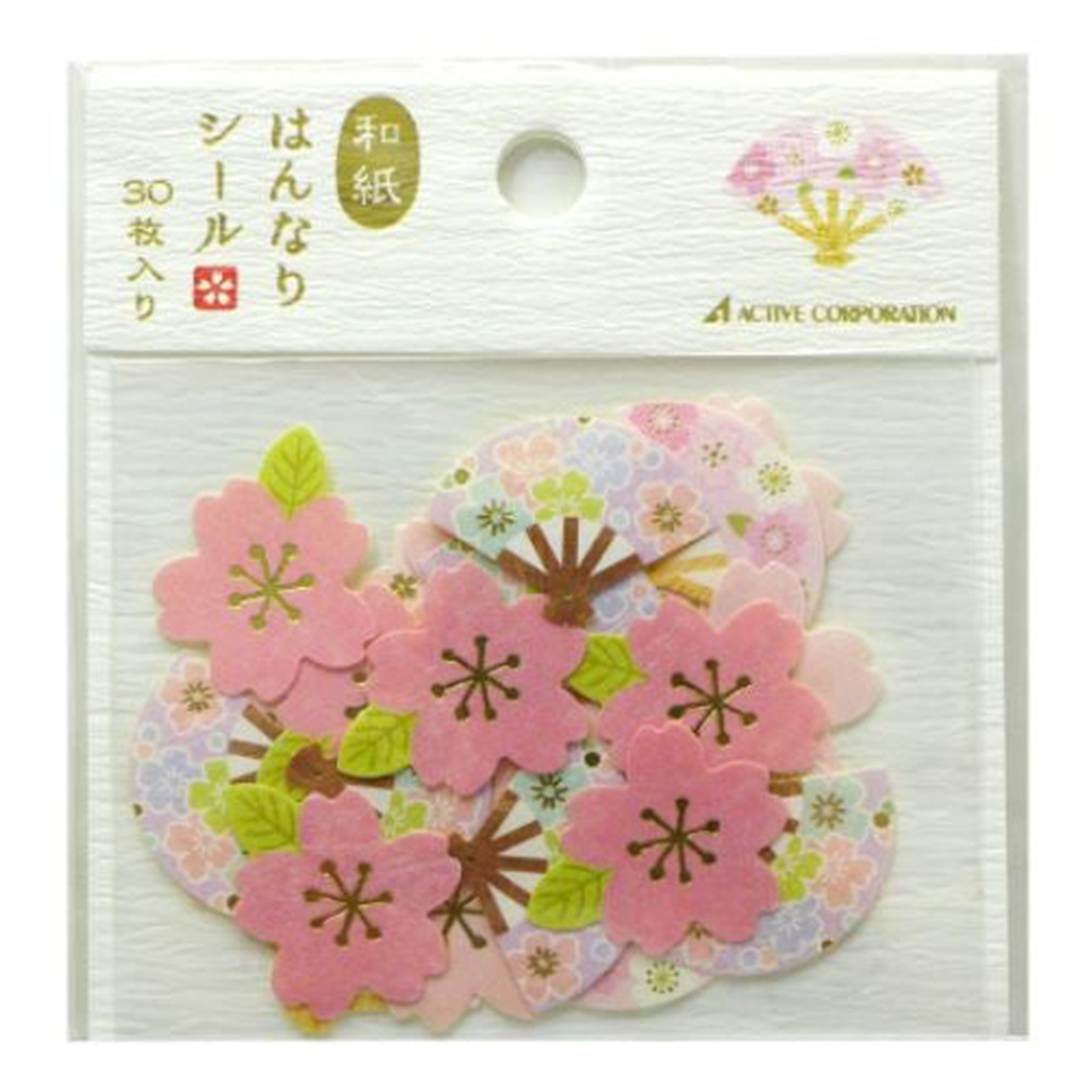 Active Corporation Sakura And Fan Flake Sticker