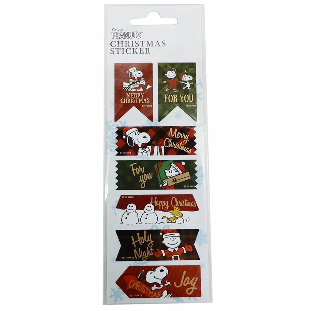 S &amp; C Vintage Peanuts Christmas Sticker
