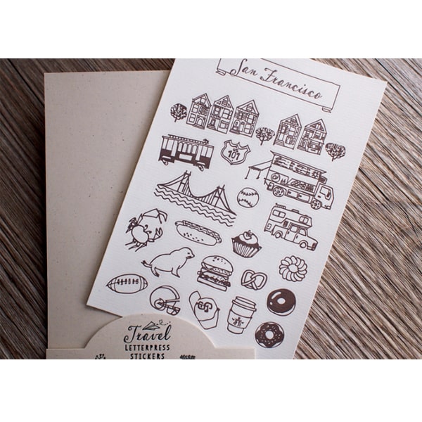 Travel Letterpress Stickers - San Francisco