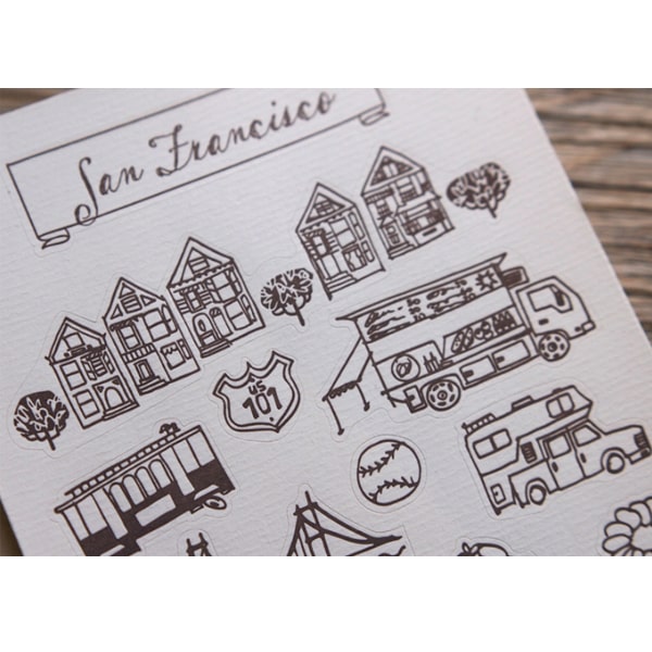 Travel Letterpress Stickers - San Francisco