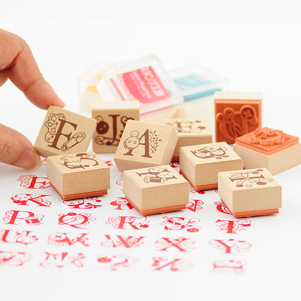 Ai Inc. Stamp Studio Rubber Stamp Set - Alphabet Sewing Calligraphy Cloth