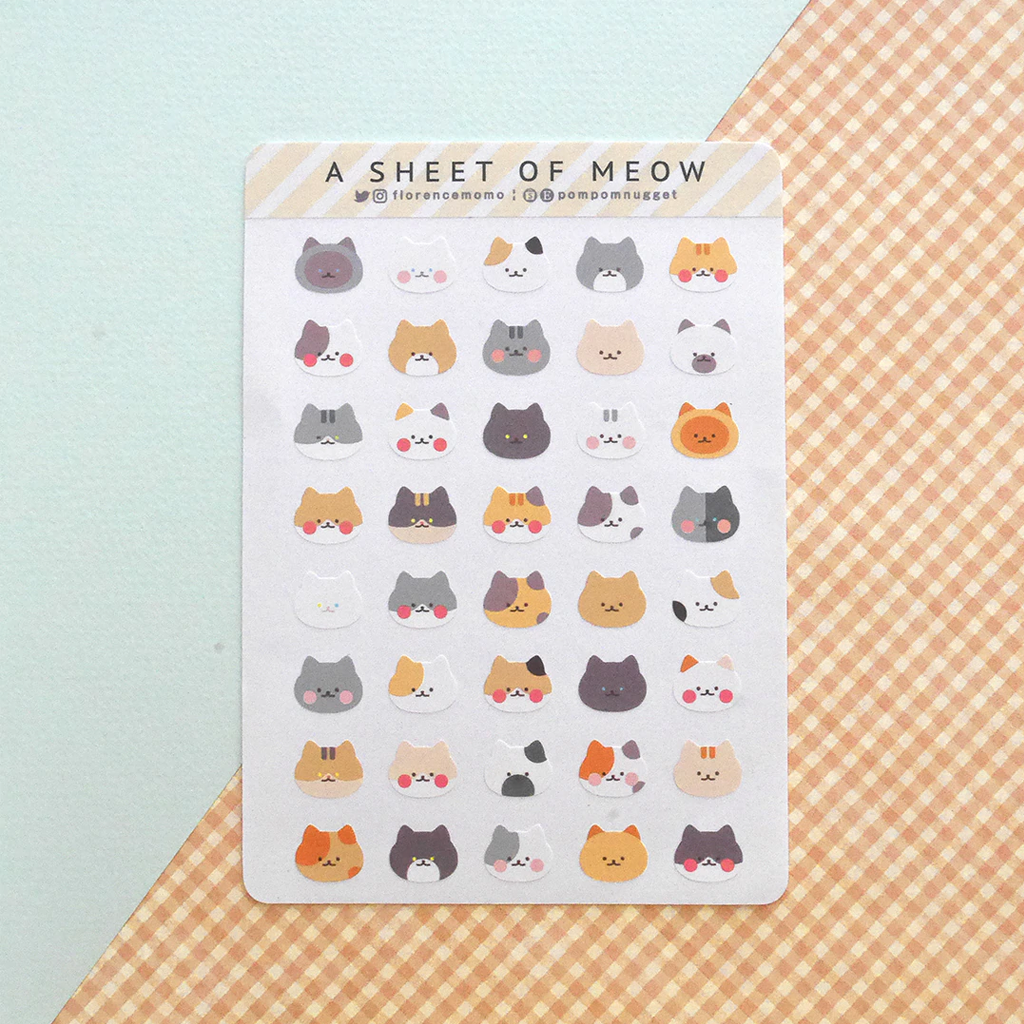 Florence Momo Sticker Sheet - A Sheet Of Meow