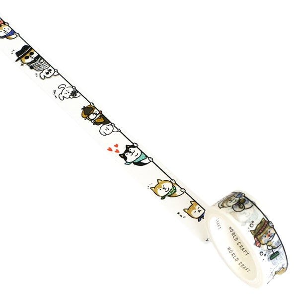 World Craft Vertical Mass Hyokkori Dog Masking Tape