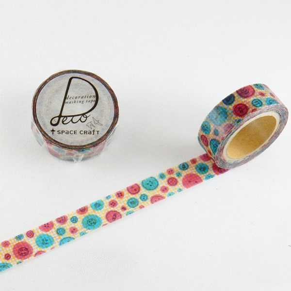 Round Top Masking Tape - Space Craft Shirt Button