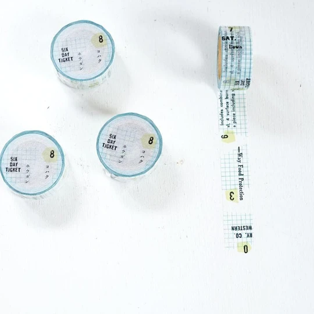 Yohaku Collage Washi Tape Six Day Ticket