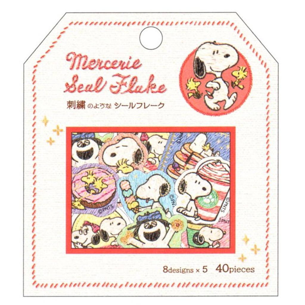 Disney Mercerie Flake Seal Sticker Snoopy Red