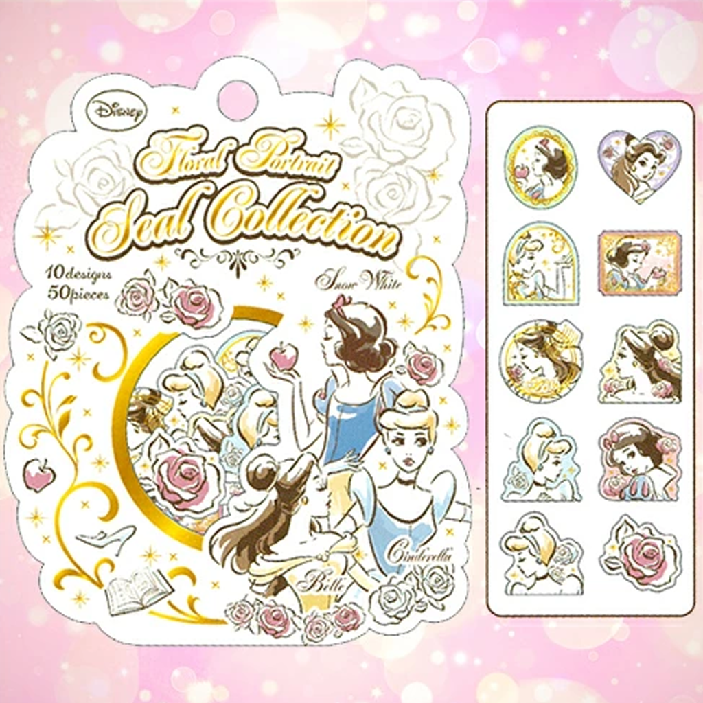 Floral Portrait Seal Collection Sticker Disney Princess