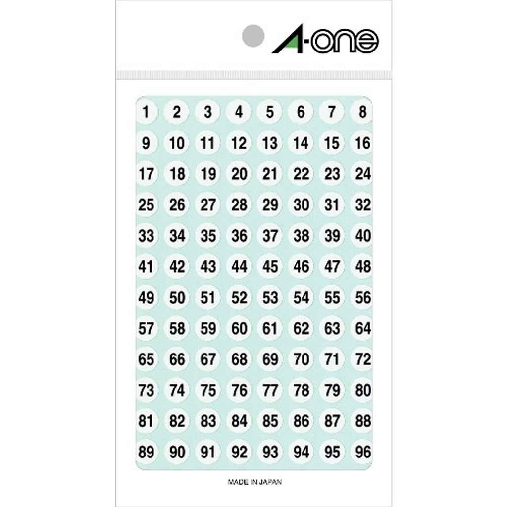 A-One Special Label Sticker White Number