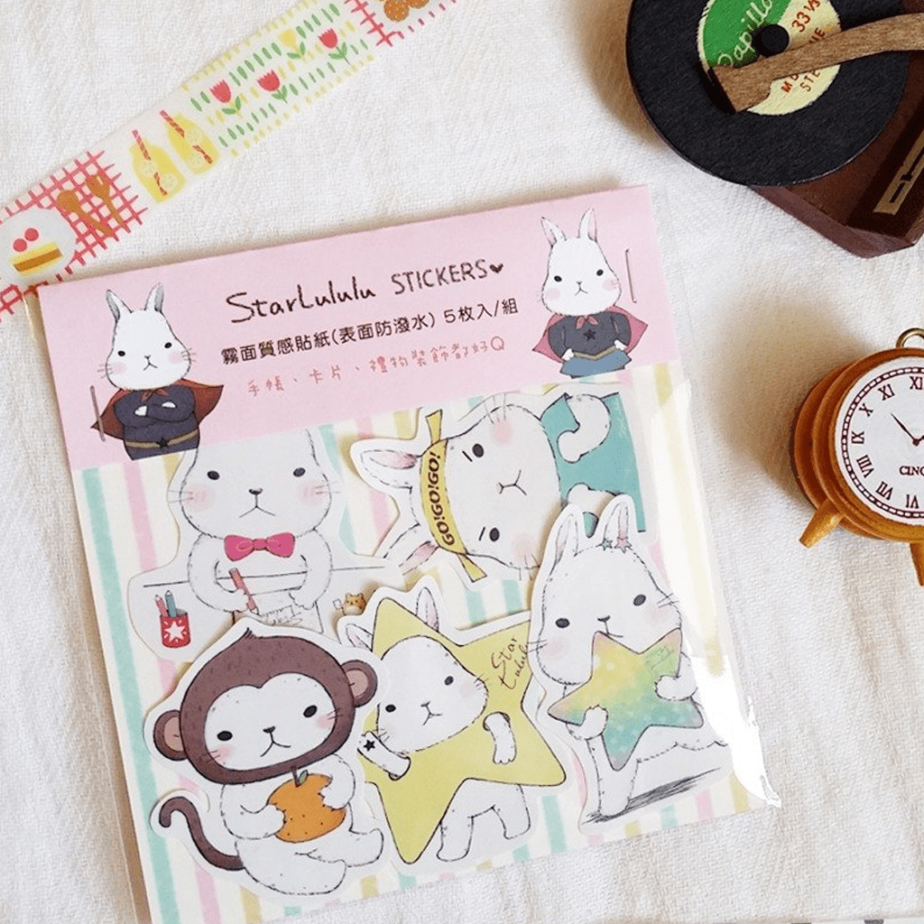 Starlulu Flake Sticker Sprouting White Rabbit