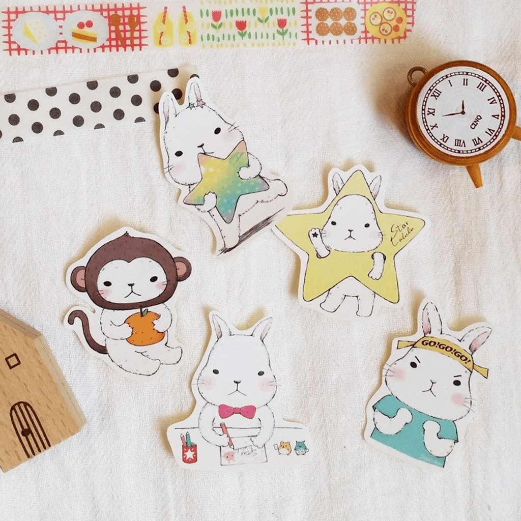 Starlulu Flake Sticker Sprouting White Rabbit