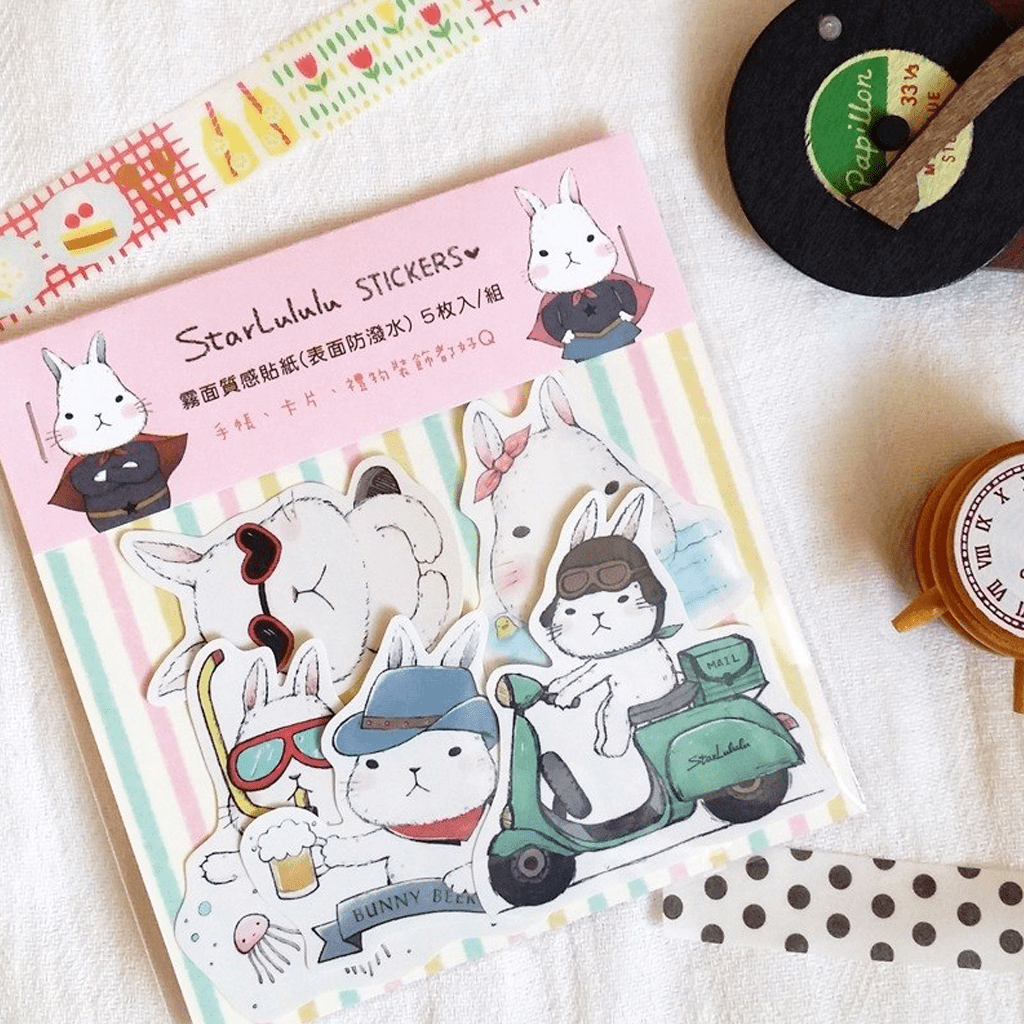 Starlulu Flake Sticker Sprouting White Rabbit Daily