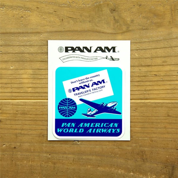 Traveler&#39;s Factory Suitcase Sticker Pan Am Airplane Square Pattern
