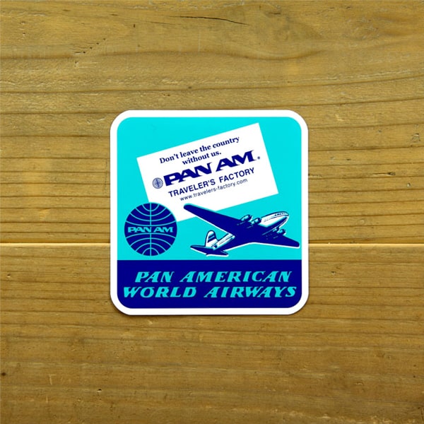 Traveler&#39;s Factory Suitcase Sticker Pan Am Airplane Square Pattern