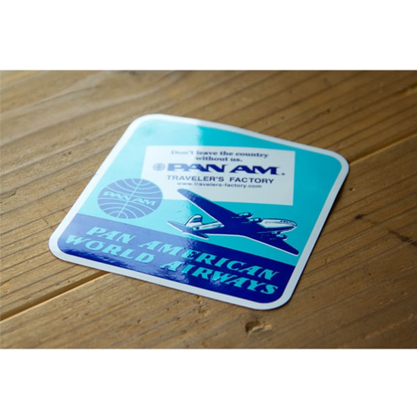 Traveler&#39;s Factory Suitcase Sticker Pan Am Airplane Square Pattern