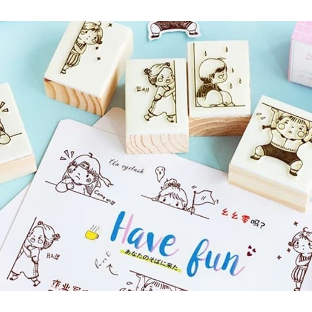 Mo. Card Hello Cute Series Rubber Stamp