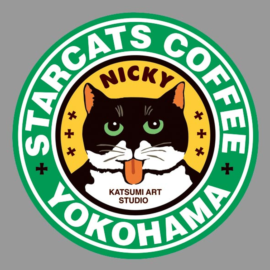 Katsumi Art Studio Cat Pattern Sticker Starcat Label