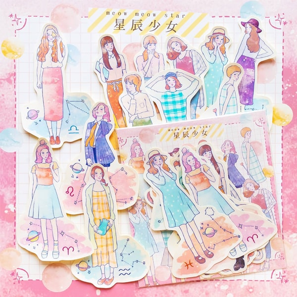 Flake Sticker Meow Meow Star - Star Girl