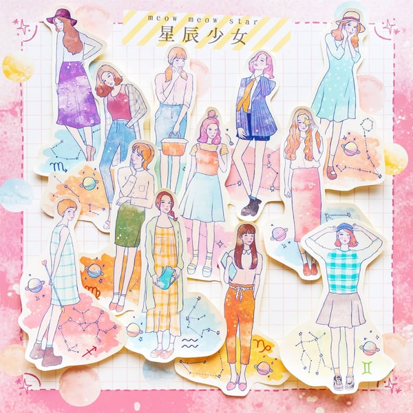 Flake Sticker Meow Meow Star - Star Girl