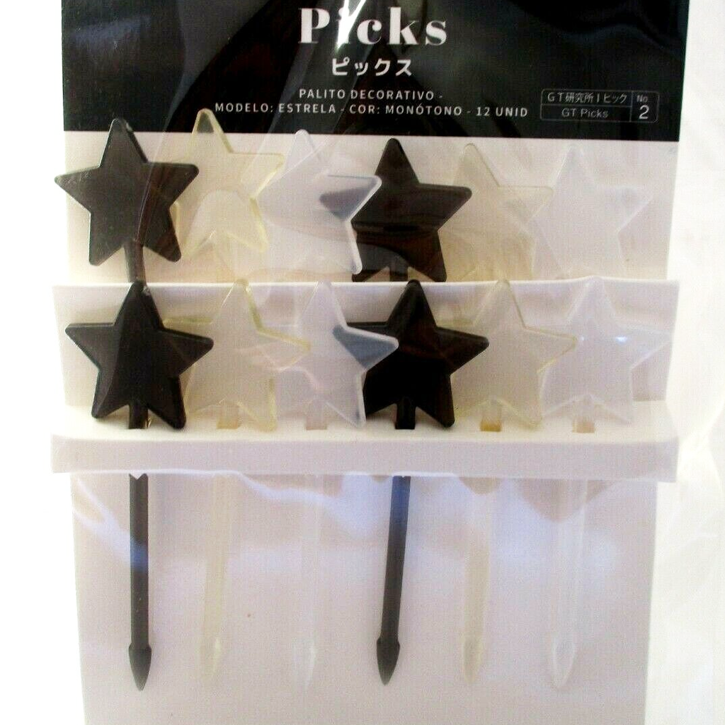 Bento Making Supplies Lunch Picks 12pcs Star Monotone