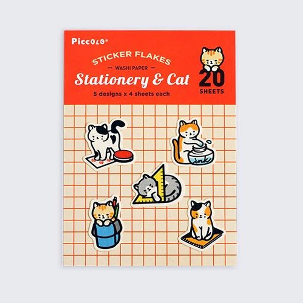 Piccolo Stationery &amp; Cat Washi Sticker Flakes