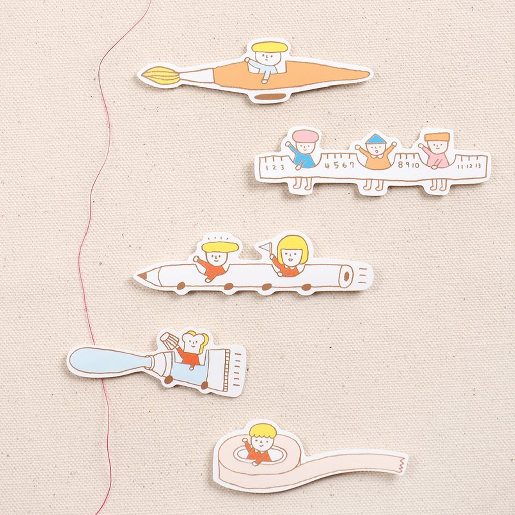 Yohand Studio Medium Sticker Set - Stationery Car