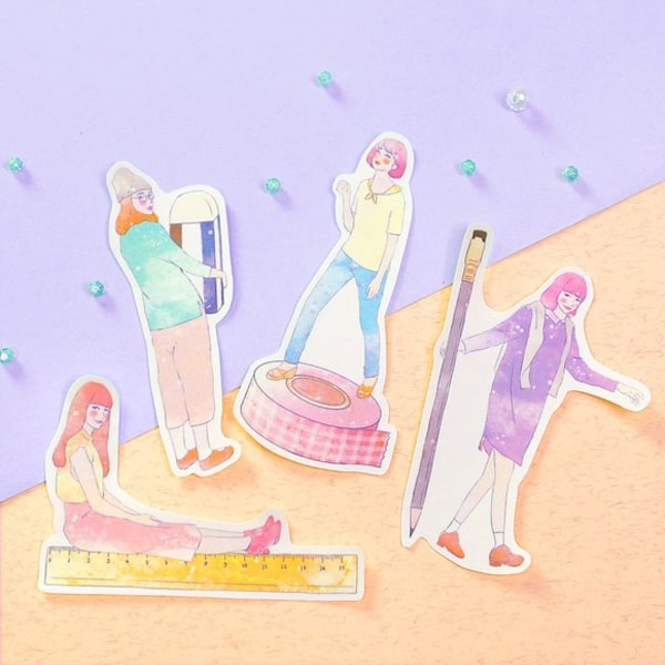 Flake Sticker Meow Meow Star - Stationery Girl