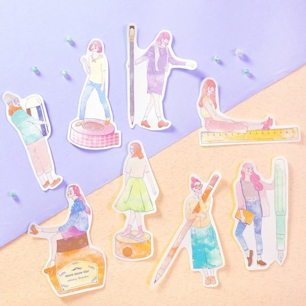 Flake Sticker Meow Meow Star - Stationery Girl