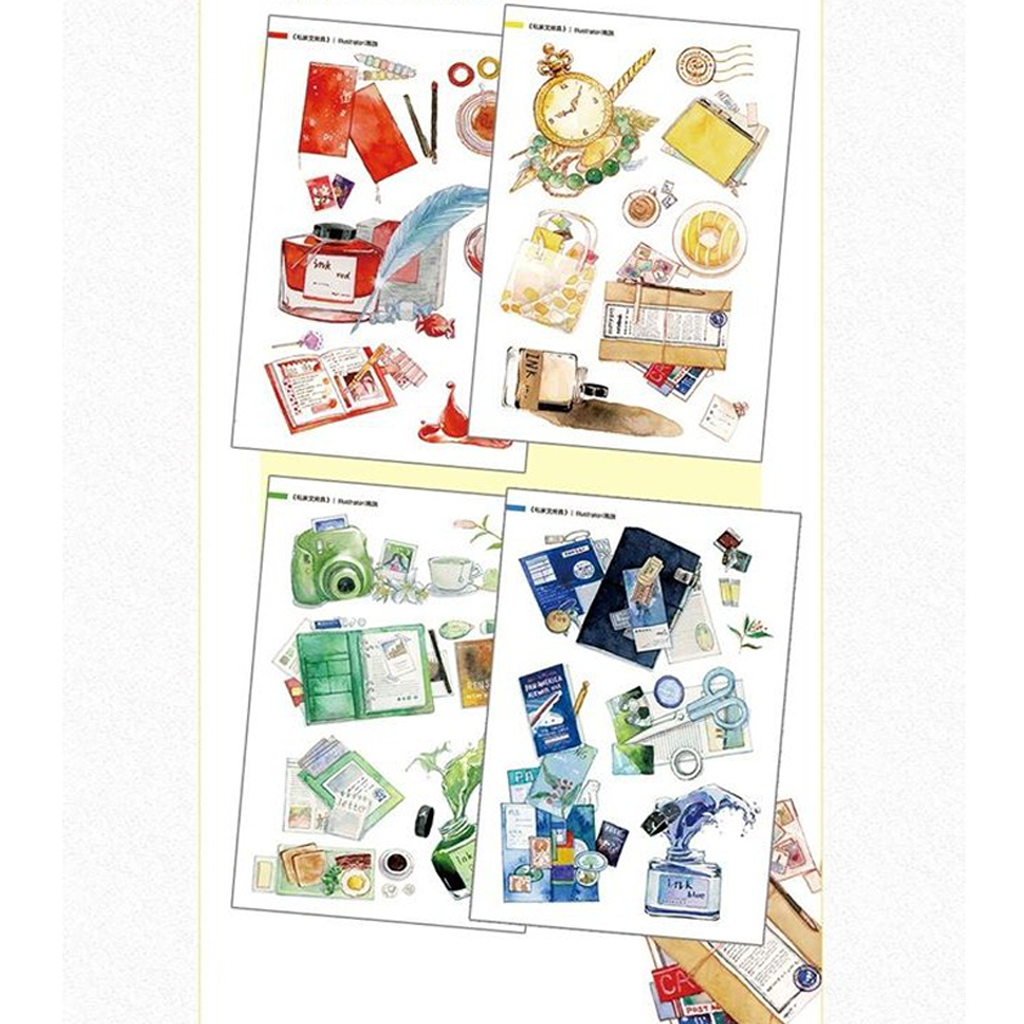 Private Stationery Sticker Illustrator Stationery Set
