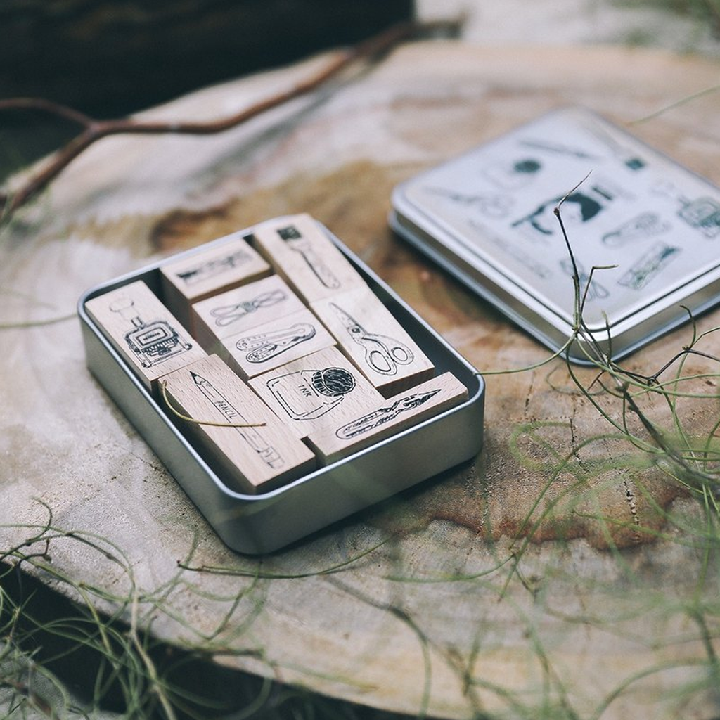 Bon Bon Sticker Rubber Stamp - Stationery Set