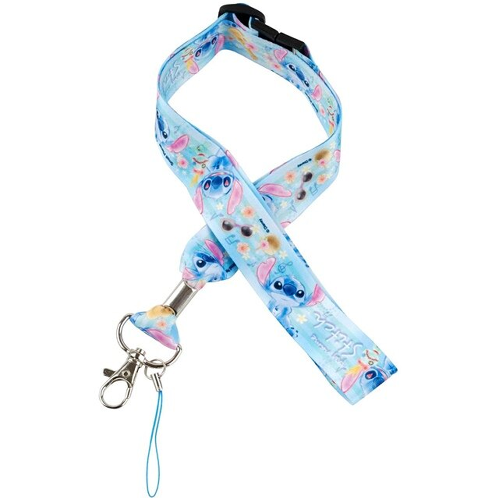 Disney Stitch Multifunctional Neck Strap Neck Strap Blue Flower