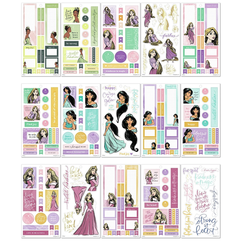 The Happy Planner Disney Princess Value Pack Stickers - Strong At Heart