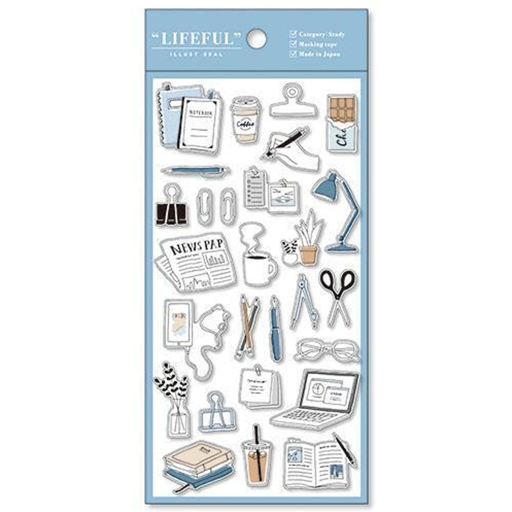 Mind Wave Lifeful Illust Sticker - Study Life