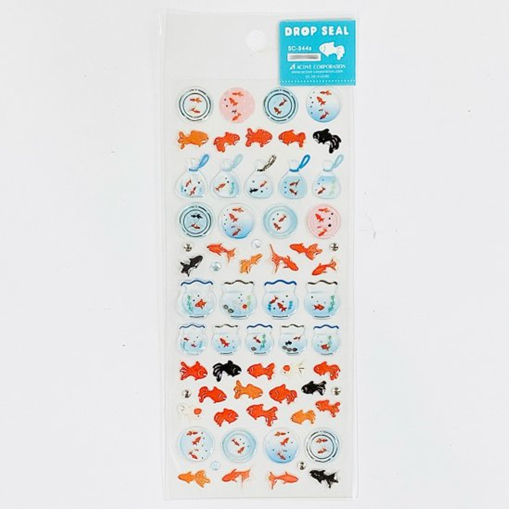 Active Corporation Drop Sticker Summer Pattern Goldfish