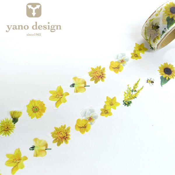 Round Top Masking Tape Flower Series Yellow