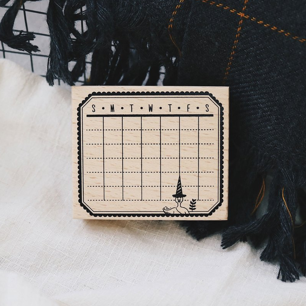 Bon Bon Stickers Rubber Stamp - Monthly Calendar