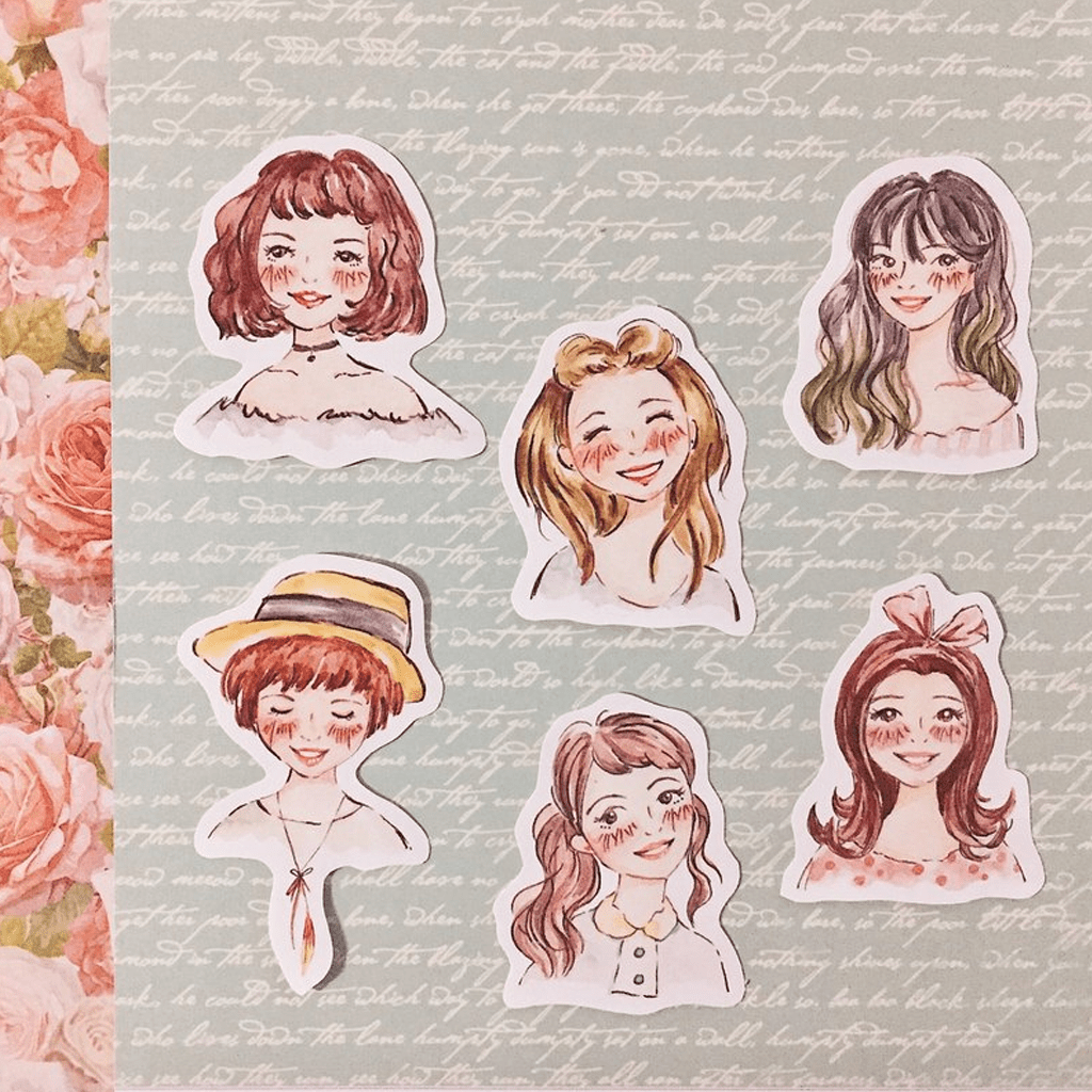 Meow Illustration Sticker Blossom Girls III
