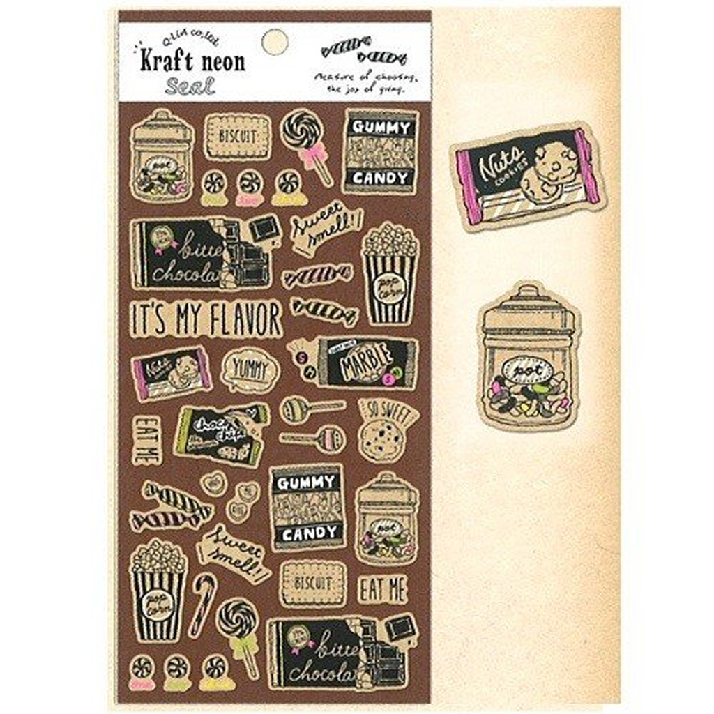 Q-Lia Kraft Neon Sticker Sweets