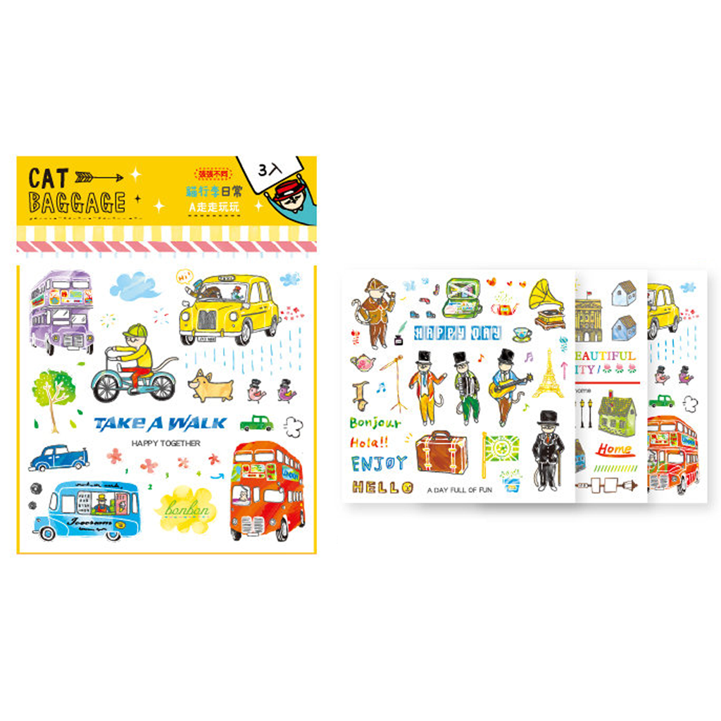 C.Ching Cat Baggage Sticker - Take A Walk
