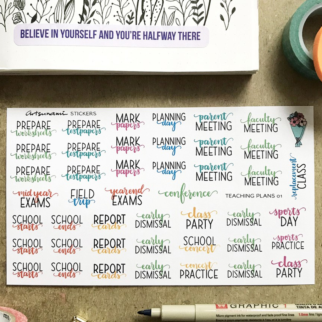 Artsunami Planner Sticker Teaching Plans