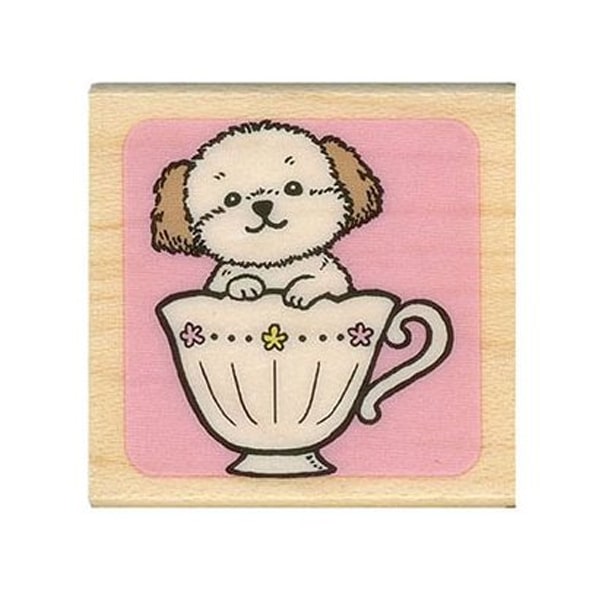 Kodomo No Kao Rubber Stamp - Teacup Puppy