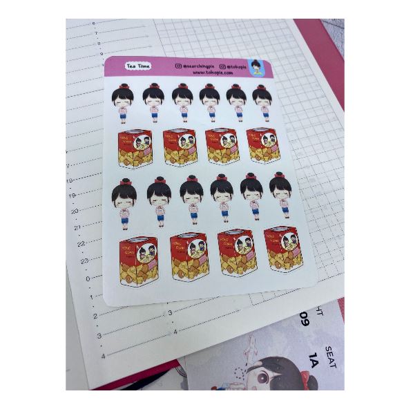 P017 Pie Sticker - Tea Time