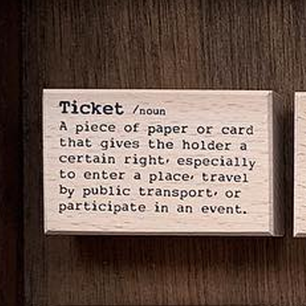 Liberty HK Rubber Stamp - Dictionary Ticket