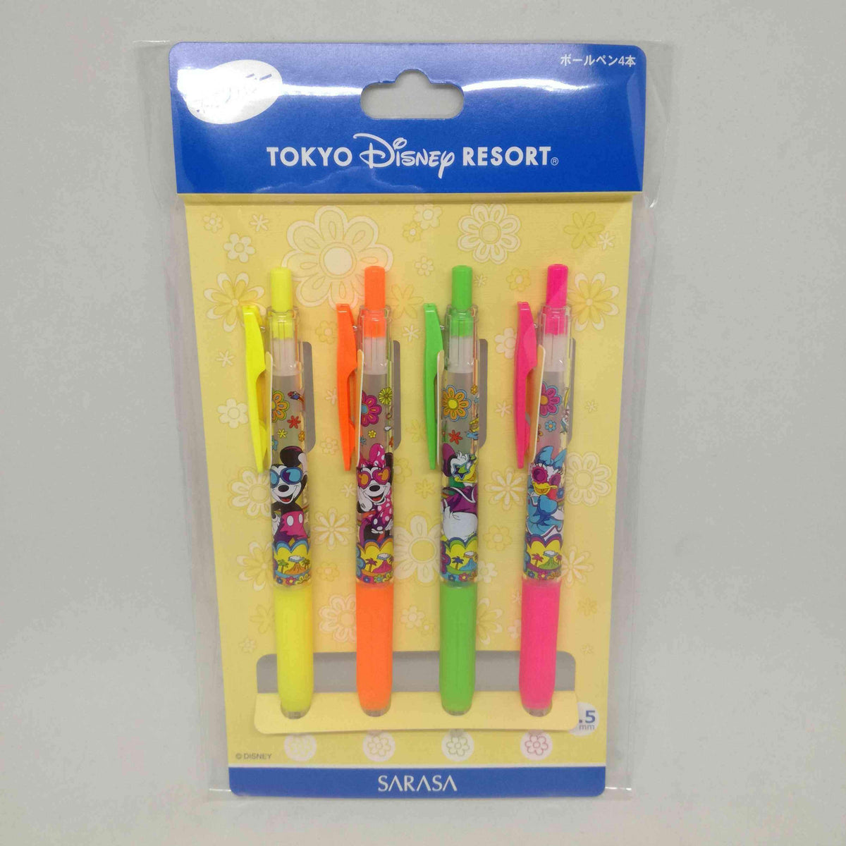 Tokyo Disney Resort Sarasa Clip Pen Set 4 Disney Characters