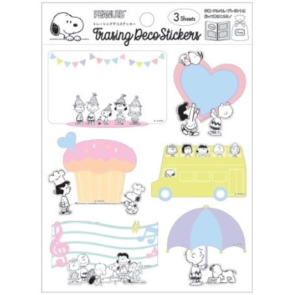 Snoopy Tracing Deco Sticker 3 Sheets