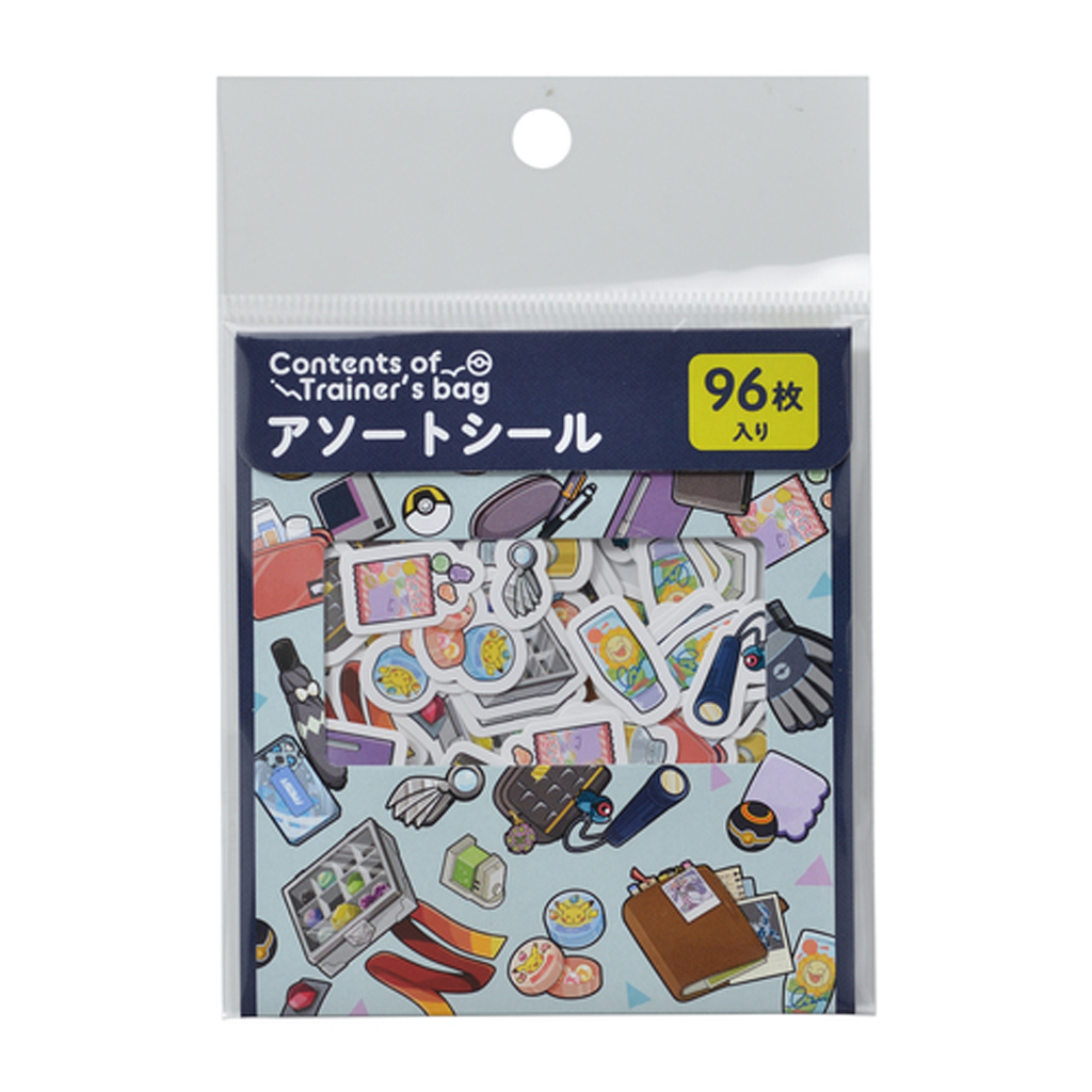 Pokemon Center Flake Sticker Contents of Trainer's Bag