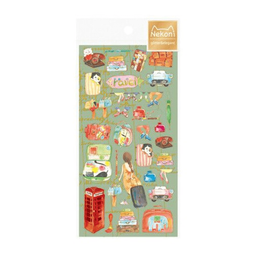 Nekoni Glitter &amp; Elegant Sticker - Travel