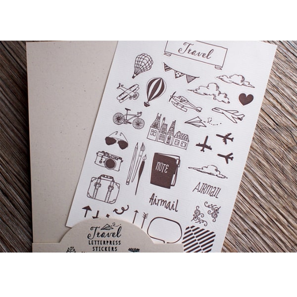 Travel Letterpress Stickers - Travel