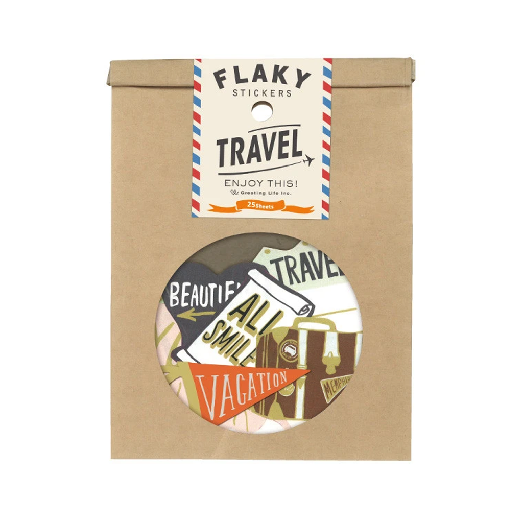 Greeting Life Flaky Sticker Travel