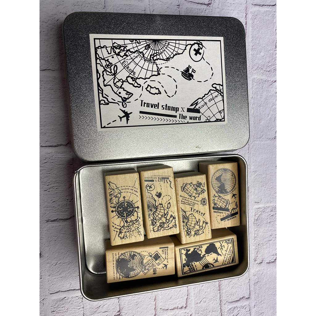 Travel Stamp X The World Rubber Stamp
