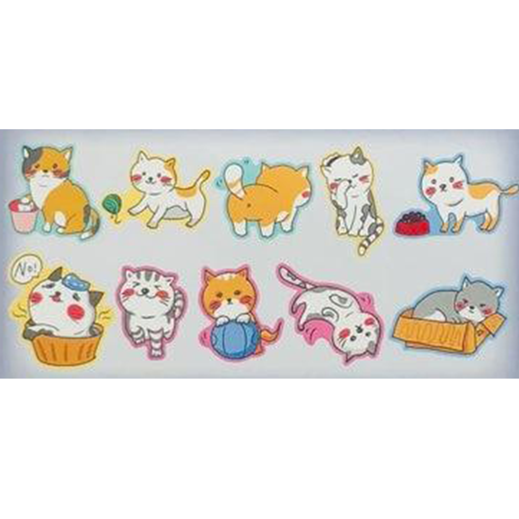 Nekoni Cat In A Tub Flake Sticker